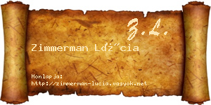 Zimmerman Lúcia névjegykártya